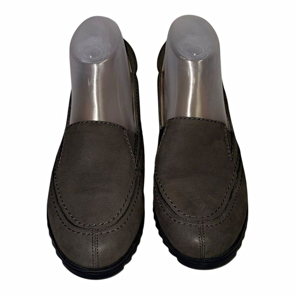 Naturalizer Women’s 8.5W Wide Slip On Loafers Comfort Shoes Charcoal Gray